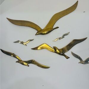 Vintage Brass Seagull Wall Art Set – Mid-Century Modern